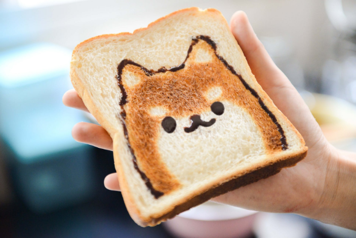 a toast with cute image